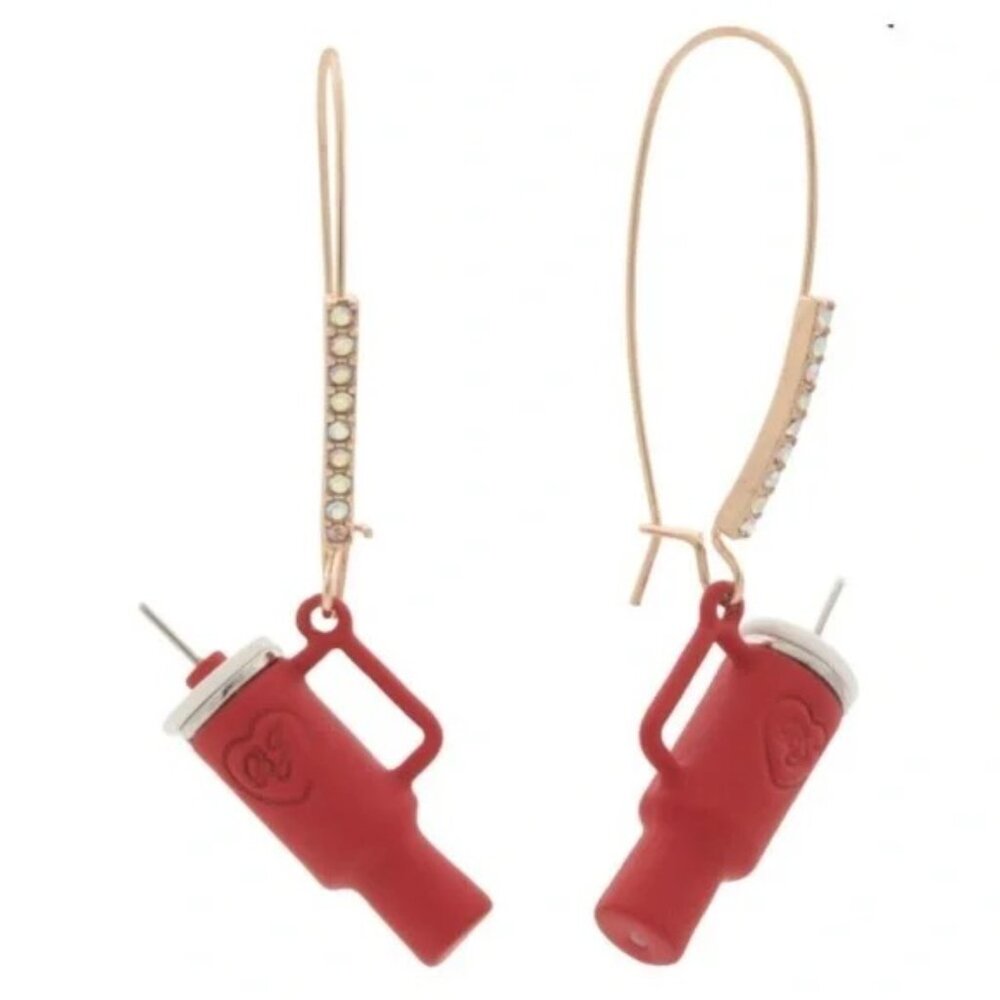 BETSY JOHNSON red Stanley type earrings NEW